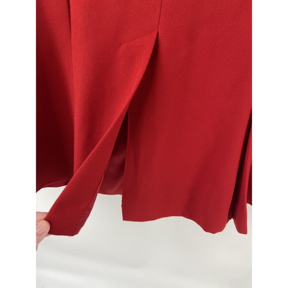 Vintage Lauren Ralph Lauren Blazer Womens Medium Red Equestrian Velvet Collar - Picture 11 of 12